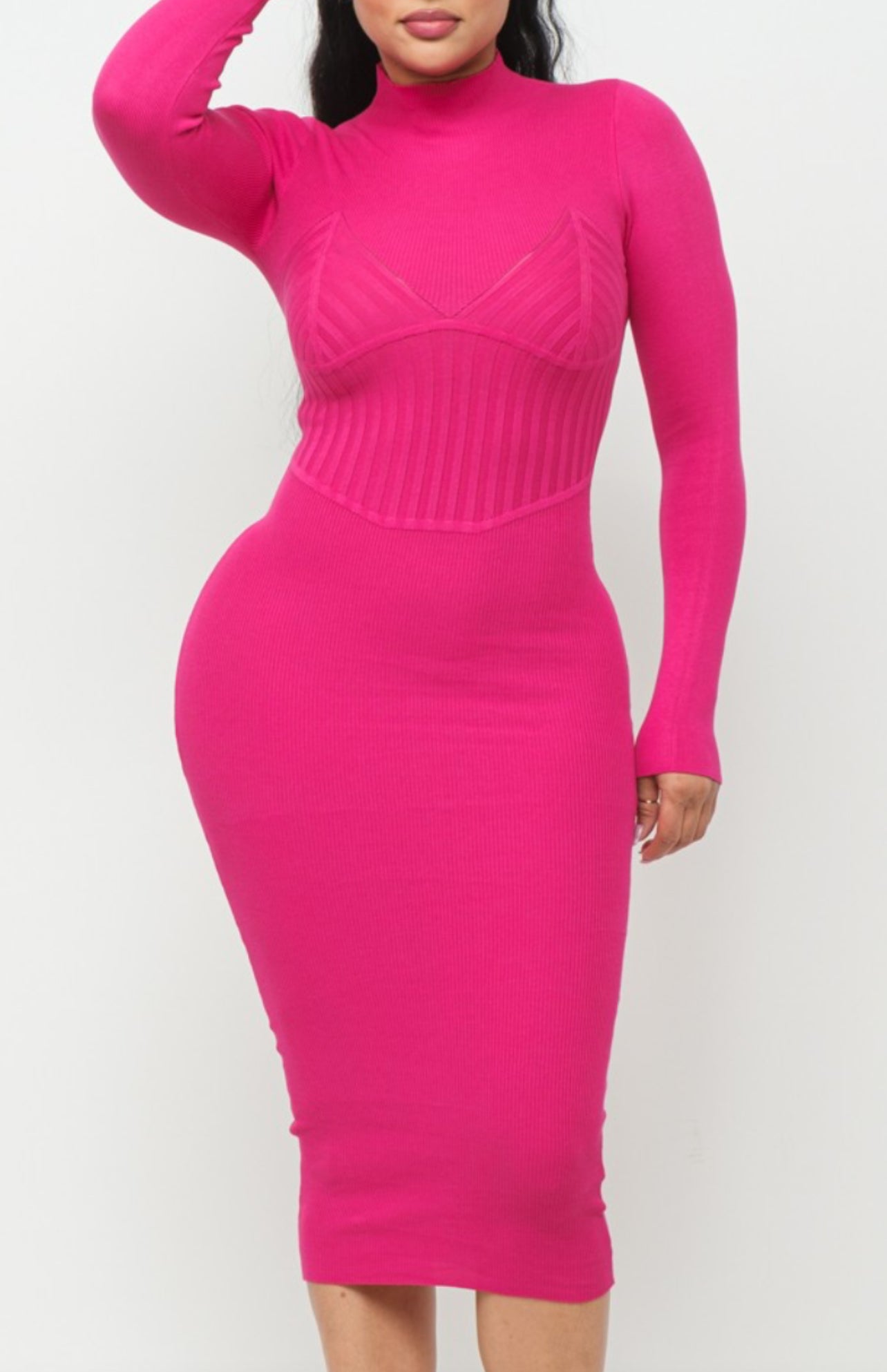 Dobby Fushia Corset Dress