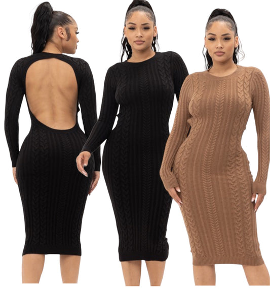 Monica Sweater Backless Dress